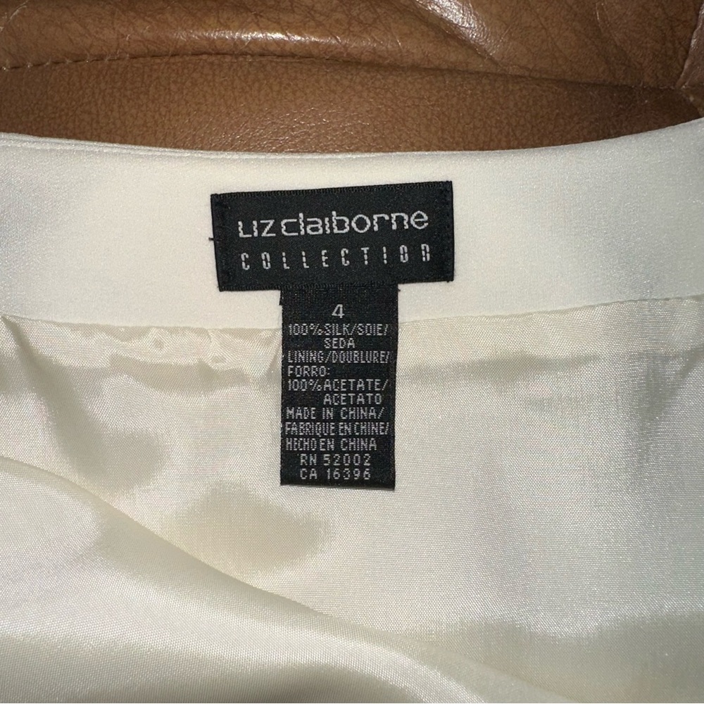 LIZ CLAIBORNE COLLECTION 2-piece garment jacket blazer skirt 100% silk size 4 - Picture 12 of 16